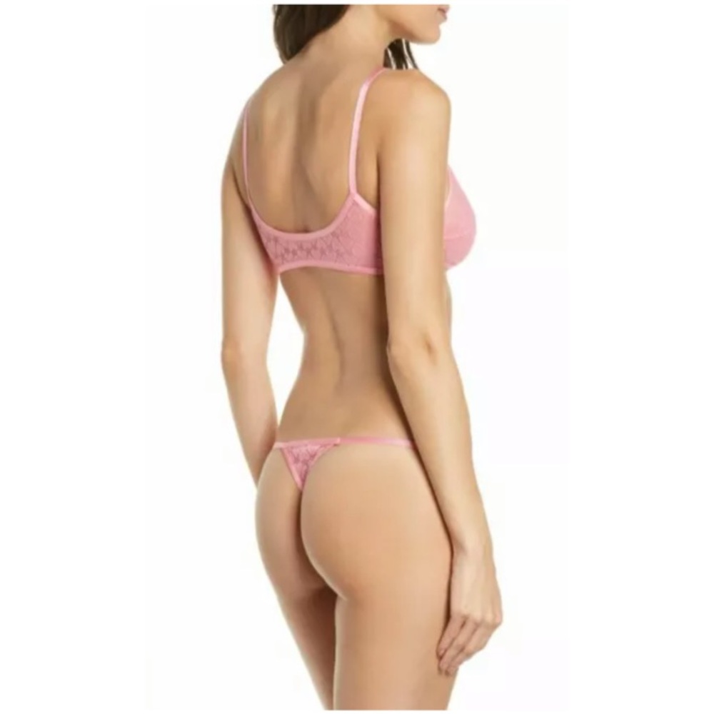 Free People XL Pink Kelly Lace Bralette Thong Set - Picture 4 of 6